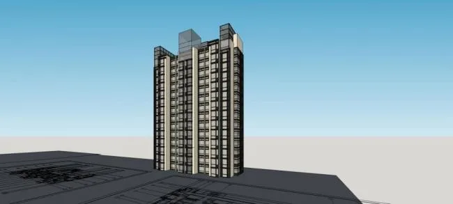 Sketchup Residential Model | Small and High rise Residential Buildings, Residential Buildings, Modern Style