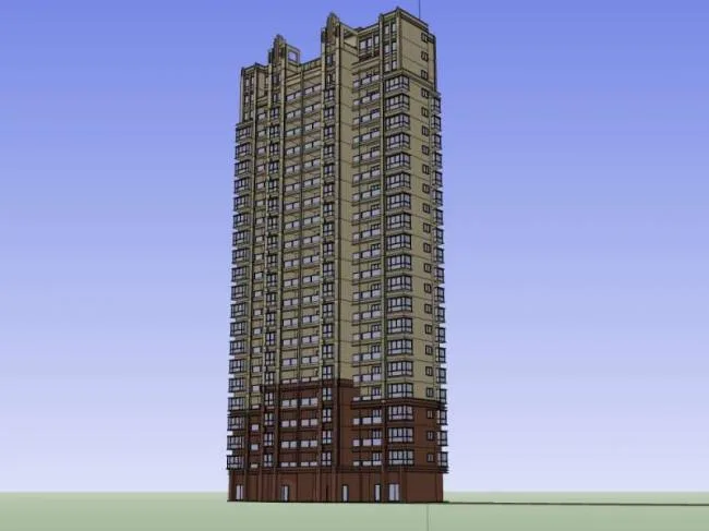Sketchup Residential Model | High rise Residential Buildings, Residential Buildings, Classical Style