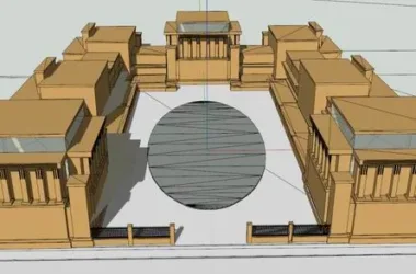 SketchUp Cultural Model: Multi-Story Classical Church Architecture-BIM WORLD