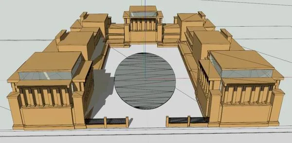 SketchUp Cultural Model: Multi-Story Classical Church Architecture