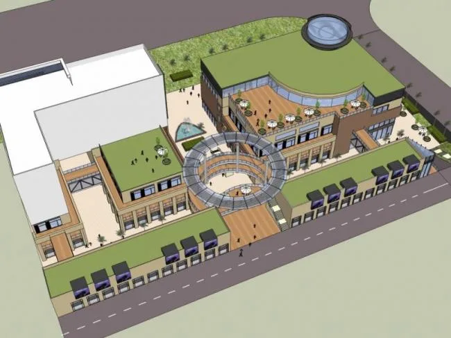 Sketchup Business Model | Multi story commercial and residential complex, modern style
