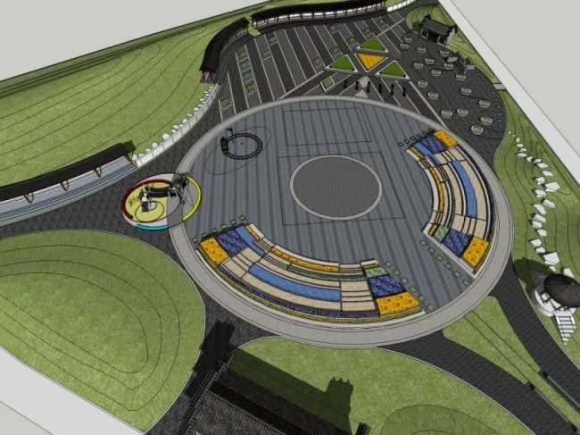 Sketchup Landscape Model | Children's Park Landscape, Modern Style