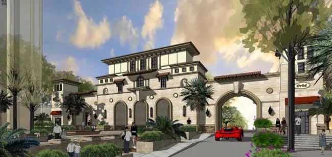 Sketchup Landscape Model | Community Entrance, Classical Style, Mediterranean, Landscape