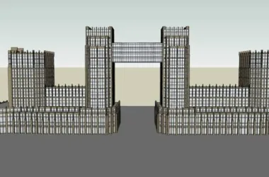 SketchUp Office Model: European Classical High-Rise Office and Street-Side Commercial Building-BIM WORLD