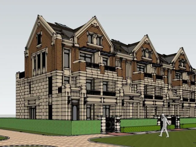Classical Multi-Story Garden Villa SketchUp Model