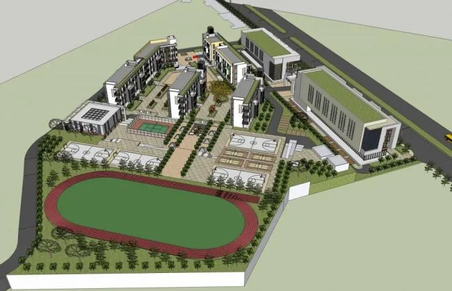 Sketchup School Model | Multi story School, Modern Style, Middle School, Teaching Building, Educational Architecture