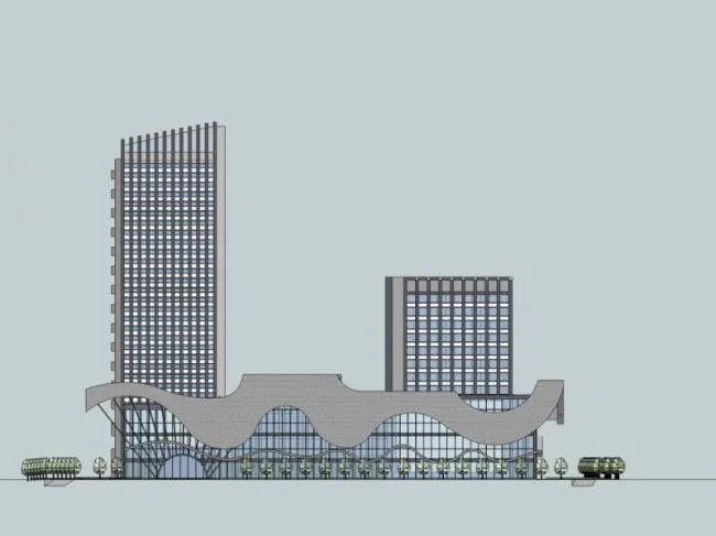 Sketchup Complex Model | Multi story Commercial Complex, Modern Style