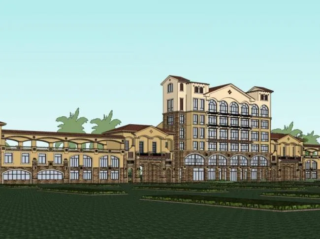 Sketchup Hotel Model | Multi story Hotel, Classical Style