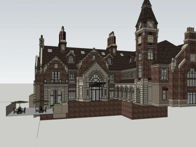 Sketchup Business Model | Multi story Clubhouse, Classical Style