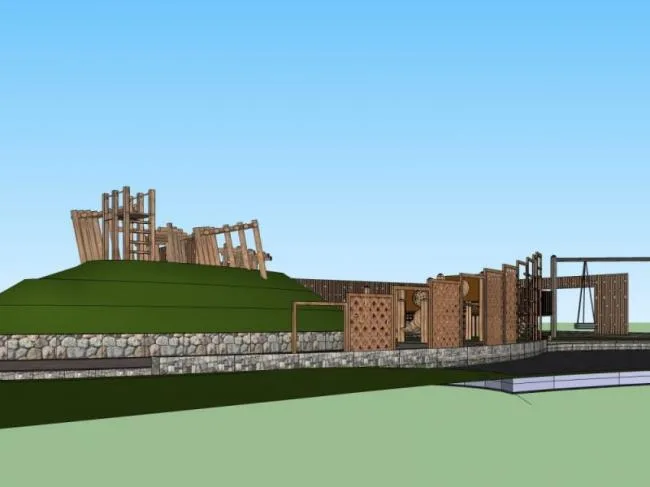 Sketchup Landscape Model | Water Park Landscape, Classical Style