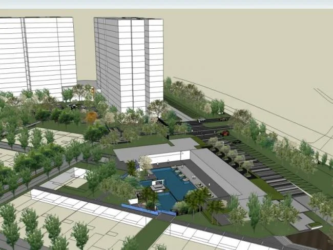 Sketchup Landscape Model | Community Landscape, Residential Landscape, Modern Style