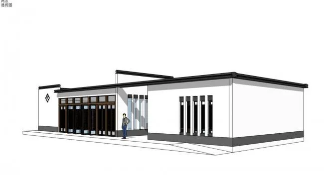 SketchUp Office Model: Management Room with Modern Chinese Design