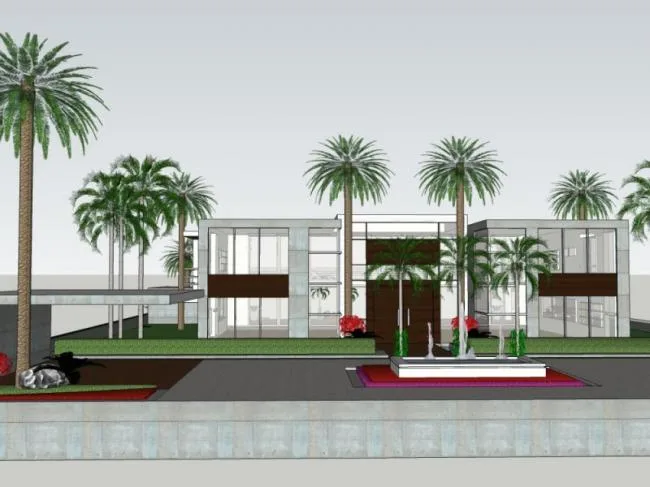 Modern Low-Rise Hotel Model in SketchUp