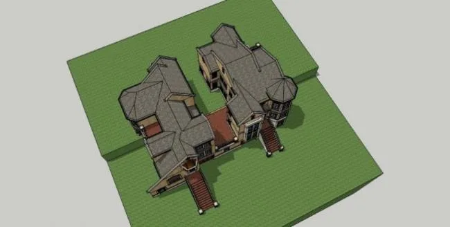 Sketchup Villa Model | Stacked Villa, Classical Style