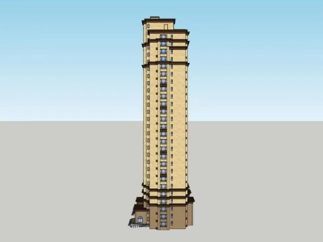 Sketchup Residential Model | High rise Residential Buildings, Classical Style