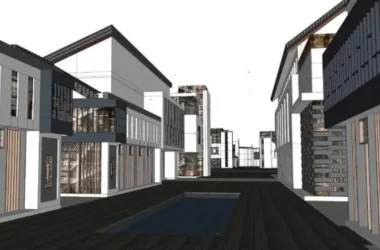 SketchUp Business Model: Commercial Street Architecture and Multi-Story New Chinese Style Design-BIM WORLD