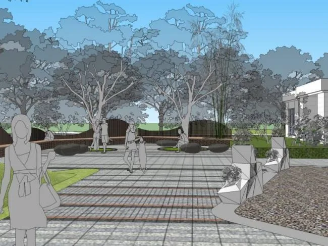 Sketchup Landscape Model | Community Landscape, Residential Landscape, Modern Style