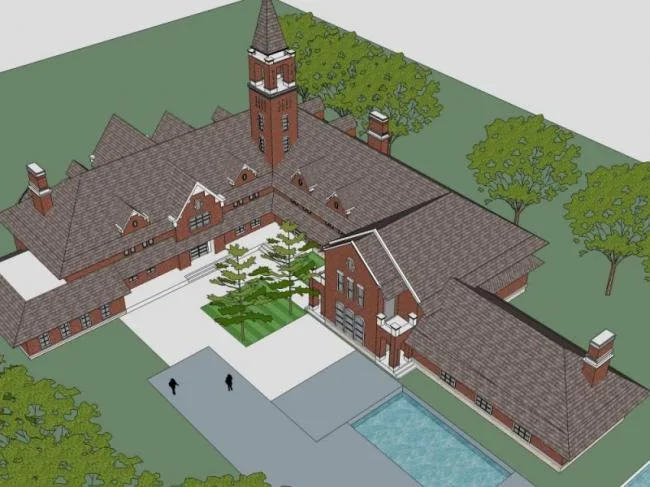 Sketchup Business Model | Multi Story Clubhouse, British Style