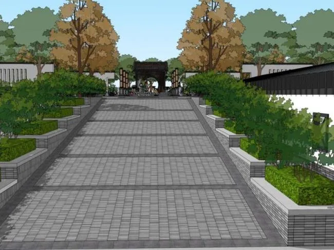 Sketchup Landscape Model | Community Landscape, Residential Landscape, Chinese Style