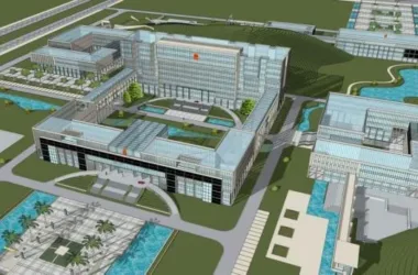 Modern Multi-Story Government Office Building Sketchup Model-BIM WORLD