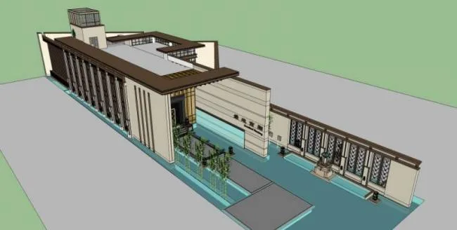 Sketchup Residential Model | Multi story Sales Office, Modern Chinese Style