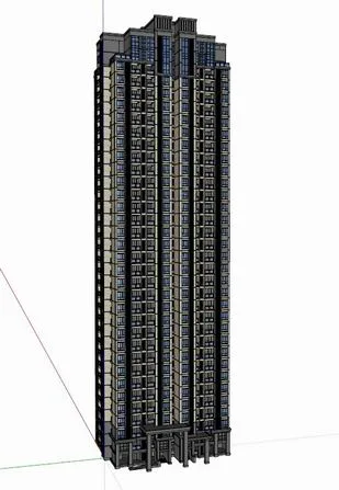 Sketchup Residential Model | Super Tall Residential, Classical Style