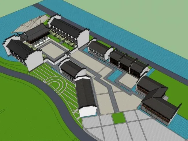 Sketchup Business Model | Commercial Street, Chinese Style