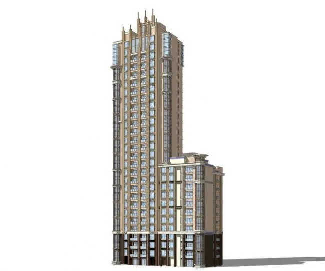 Sketchup Residential Model | High rise Residential Buildings, ArtDeco Style, Residential Buildings