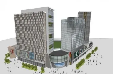 SketchUp Complex Model: Multi-Story Modern High-Rise Office and Residential Building-BIM WORLD