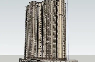 SketchUp Residential Model: High-Rise Living with Ground-Floor Retail in Classic Style-BIM WORLD