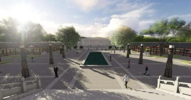 Sketchup Landscape Model | Park Landscape, Chinese Style, Chinese Garden, Ancient Architecture