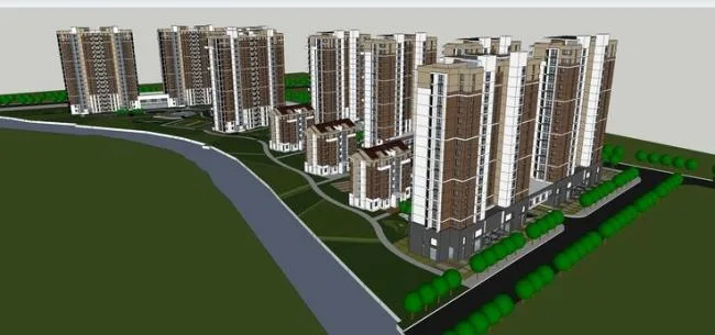 Sketchup Residential Model | High rise residential communities, residential buildings, modern style