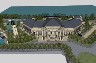 SketchUp Business Model: Multi-Story Classical Style Sales Office-BIM WORLD