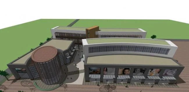 Sketchup Business Model | Multi story Commercial Street, Clubhouse, Modern Style