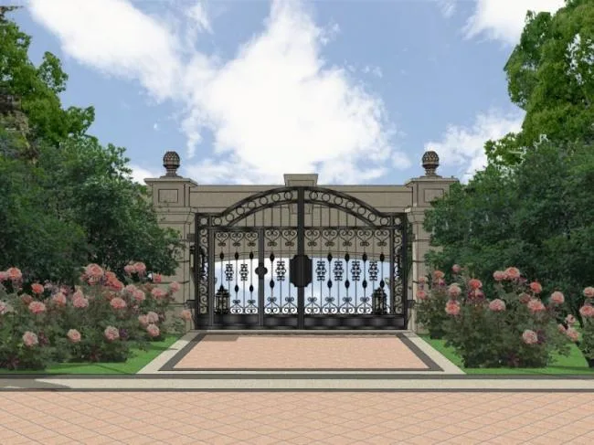 Sketchup Landscape Model | Commercial Entrance Landscape, Classical Style