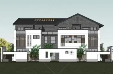 SketchUp Residential Design | Multi-Story Stacked Villa with Traditional Chinese Antique Style-BIM WORLD