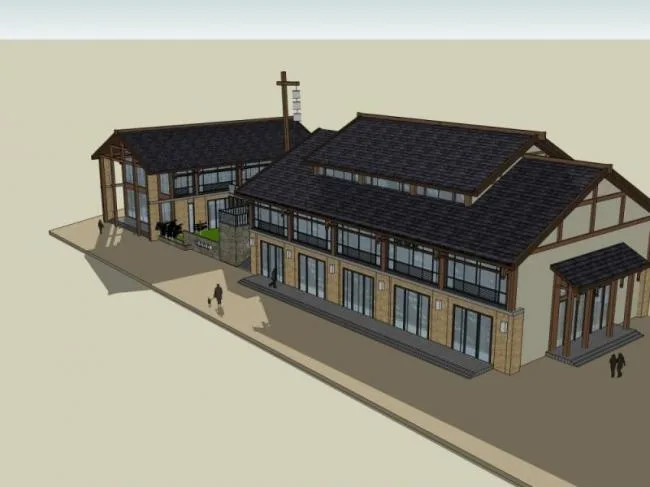 Sketchup Business Model | Clubhouse, Modern Chinese Style