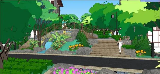 Sketchup Landscape Model | Residential Landscape, Classical Style