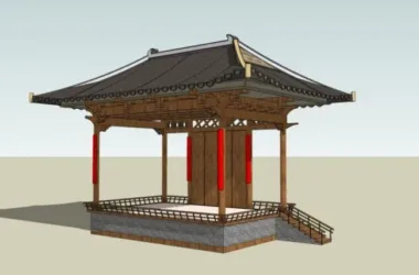 Chinese Style Pavilion Sketch Model in SketchUp-BIM WORLD