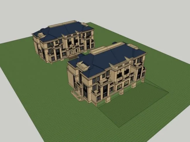 Classical Multi-Story Residential Model in SketchUp