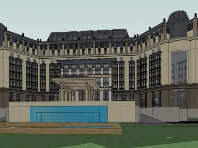 Sketchup Hotel Model | Multi story Hotel, Modern Style
