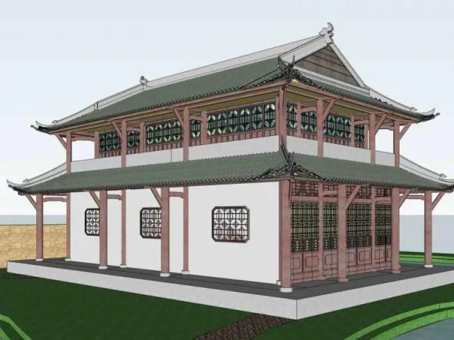 Sketchup Ancient Architecture Model | Multi story San Su Temple Yunyu Building, Chinese Style, Ancient Architecture