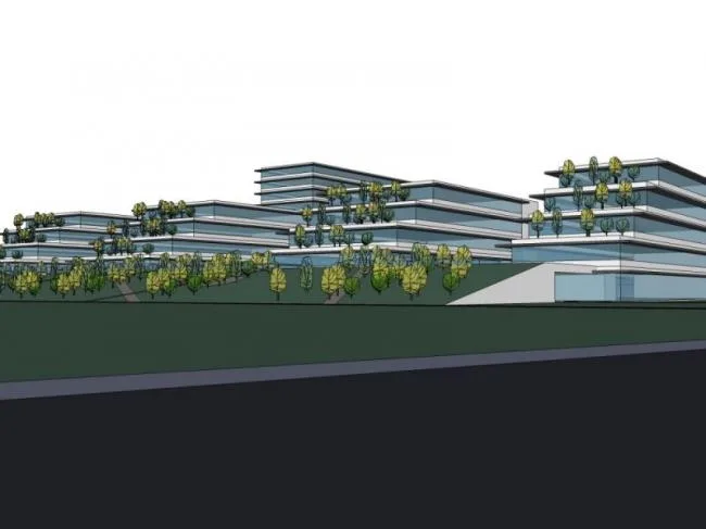 Modern Multi-Story Office Building Model in SketchUp