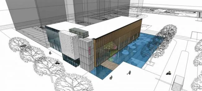 Sketchup Business Model | Multi story clubhouse, commercial building, modern style
