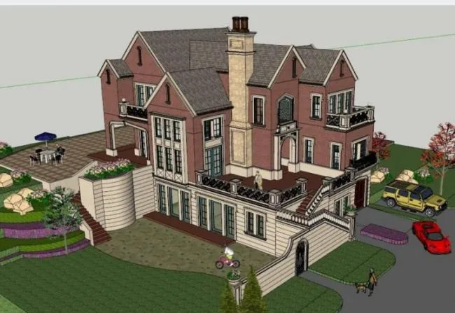 Sketchup Villa Model | Stacked Villa, Classical Style