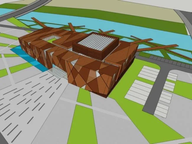 Sketchup Cultural Model | Multi story Exhibition Hall, Cultural Architecture, Modern Style
