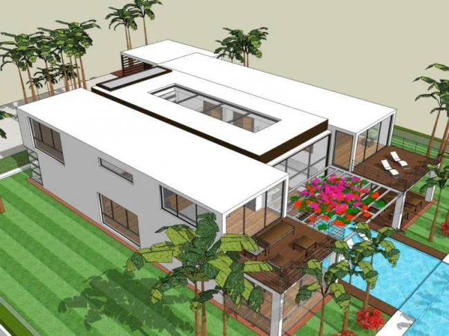 Sketchup Villa Model | Solo Villa, Modern Style