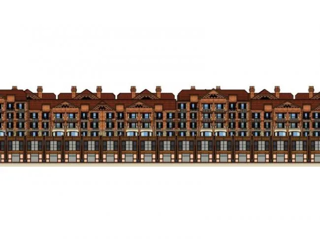 Sketchup Residential Model | Multi story Row House, Classical Style