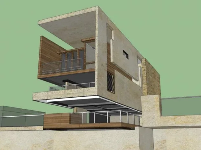 Sketchup Villa Model | Solo Villa, Modern Style