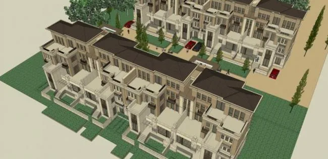 Sketchup Villa Model | Multi row Villa, Modern Style